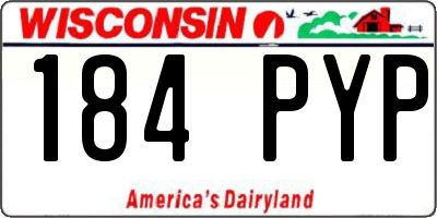 WI license plate 184PYP