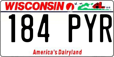 WI license plate 184PYR