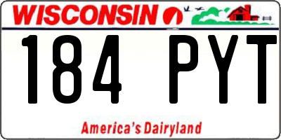 WI license plate 184PYT