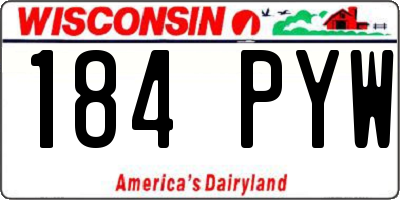 WI license plate 184PYW