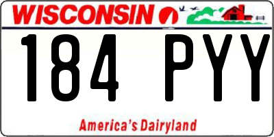 WI license plate 184PYY