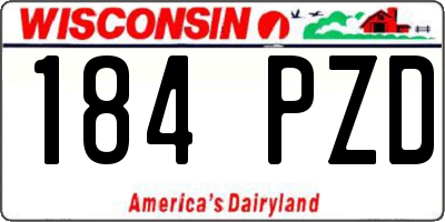 WI license plate 184PZD