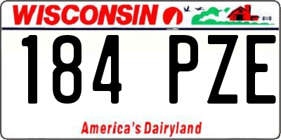 WI license plate 184PZE