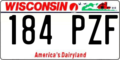 WI license plate 184PZF