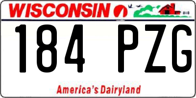 WI license plate 184PZG