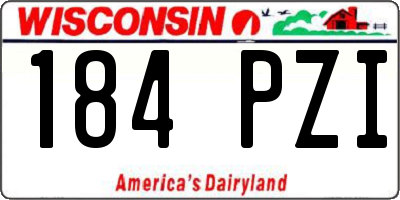 WI license plate 184PZI