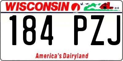 WI license plate 184PZJ