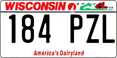WI license plate 184PZL