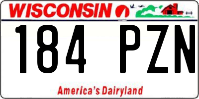 WI license plate 184PZN