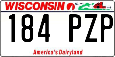 WI license plate 184PZP