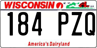 WI license plate 184PZQ