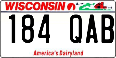 WI license plate 184QAB