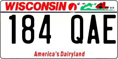 WI license plate 184QAE
