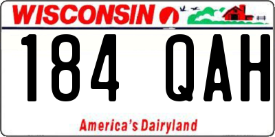 WI license plate 184QAH