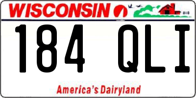 WI license plate 184QLI