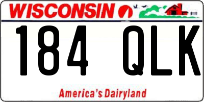 WI license plate 184QLK