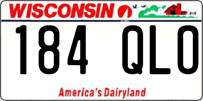 WI license plate 184QLO