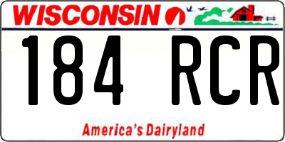 WI license plate 184RCR