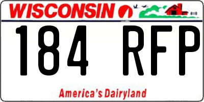 WI license plate 184RFP