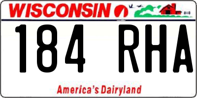 WI license plate 184RHA