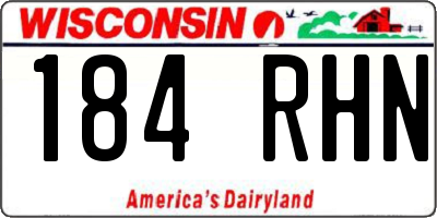 WI license plate 184RHN