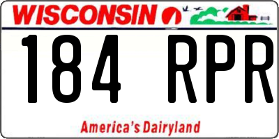 WI license plate 184RPR