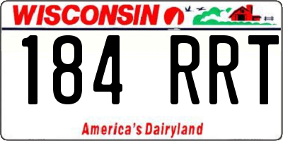 WI license plate 184RRT