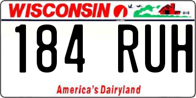 WI license plate 184RUH