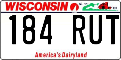 WI license plate 184RUT