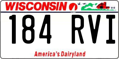 WI license plate 184RVI