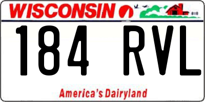 WI license plate 184RVL