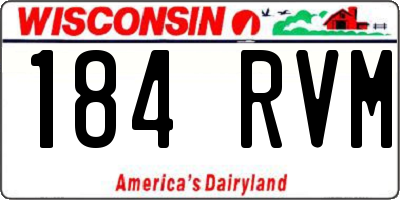 WI license plate 184RVM
