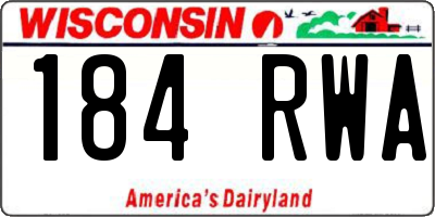 WI license plate 184RWA