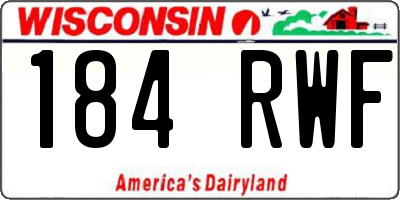 WI license plate 184RWF