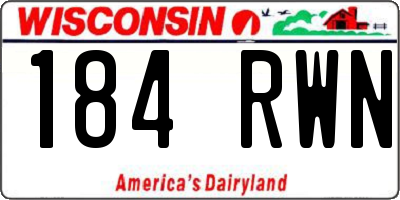 WI license plate 184RWN