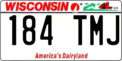 WI license plate 184TMJ