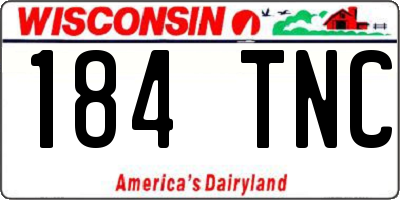 WI license plate 184TNC