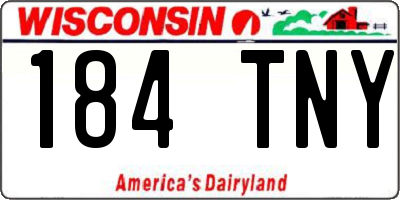 WI license plate 184TNY