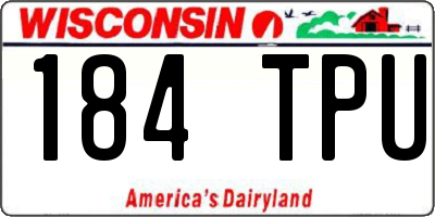 WI license plate 184TPU