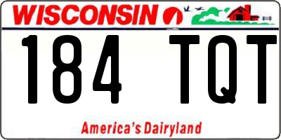 WI license plate 184TQT