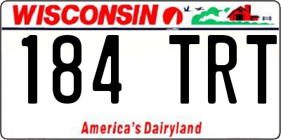 WI license plate 184TRT