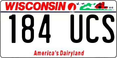 WI license plate 184UCS