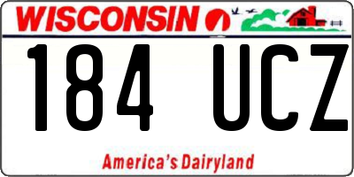 WI license plate 184UCZ