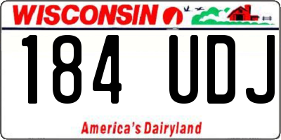 WI license plate 184UDJ