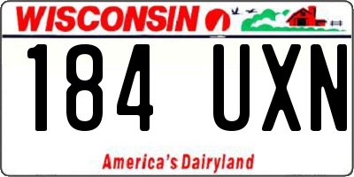 WI license plate 184UXN