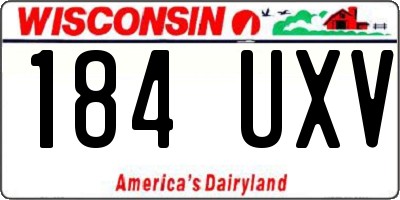 WI license plate 184UXV
