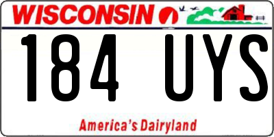 WI license plate 184UYS