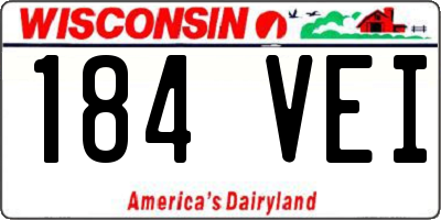 WI license plate 184VEI