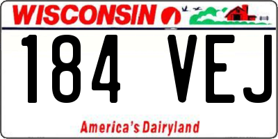 WI license plate 184VEJ