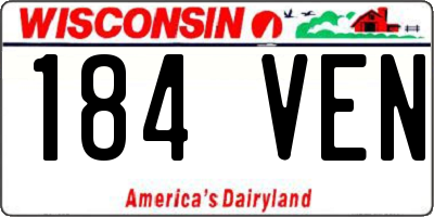 WI license plate 184VEN